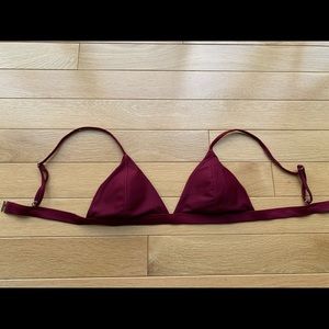 Maroon bikini triangle cut top